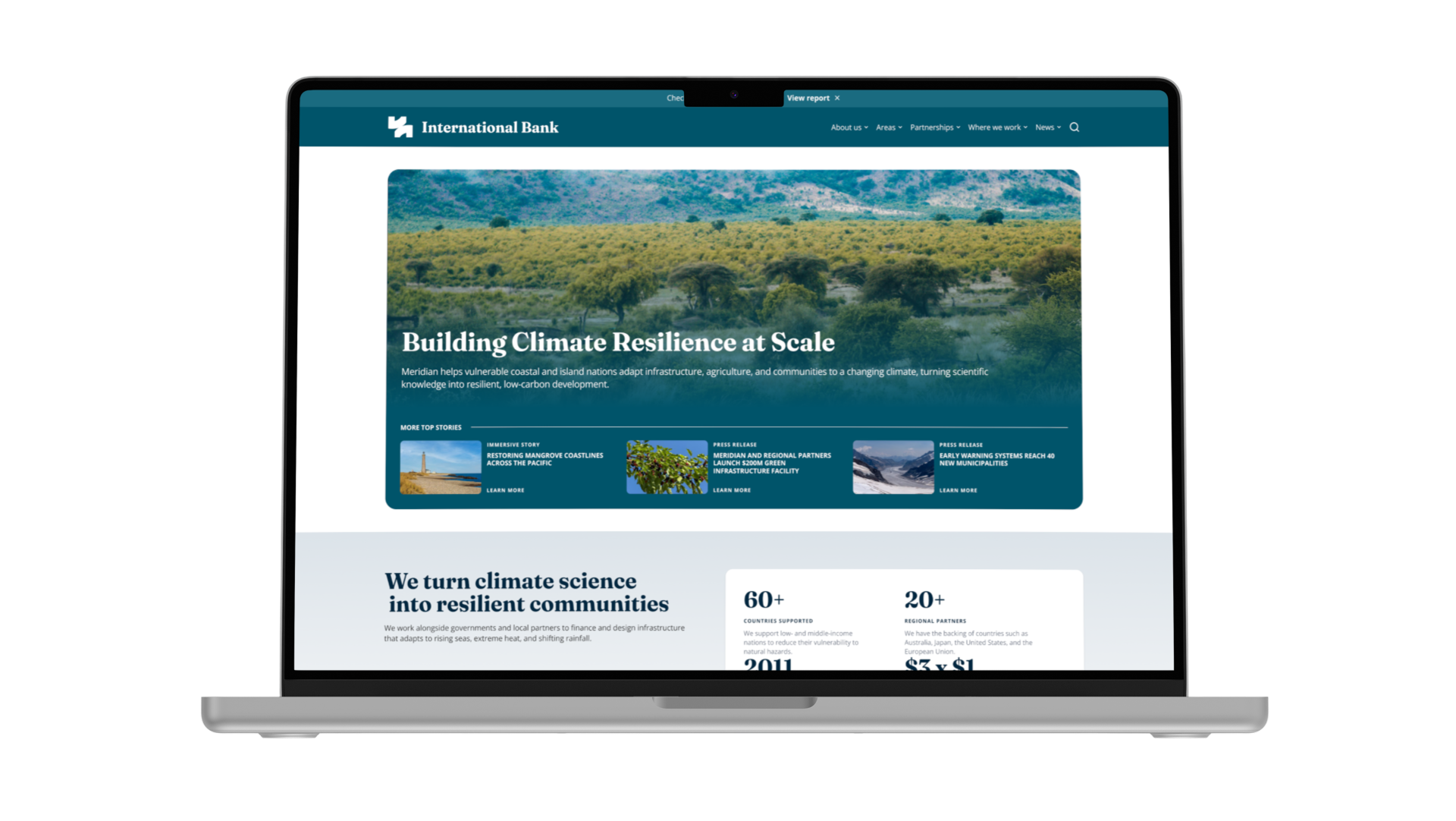 Homepage institucional rediseñado